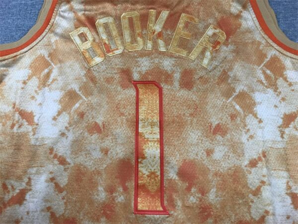 Devin Booker Orange Phoenix Suns Jersey - Image 4