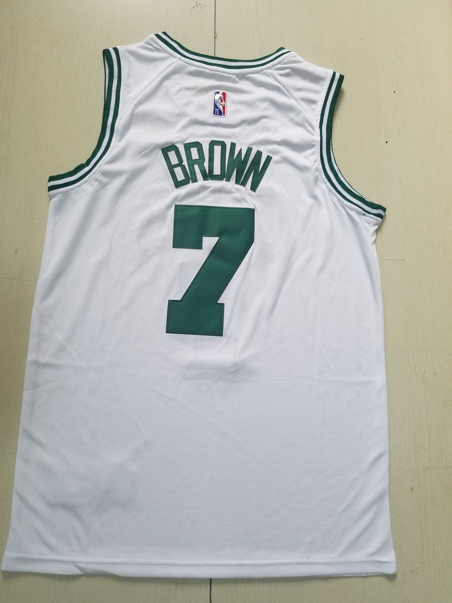 Men's Boston Celtics Jaylen Brown #7 NBA White Replica Jersey - Image 2