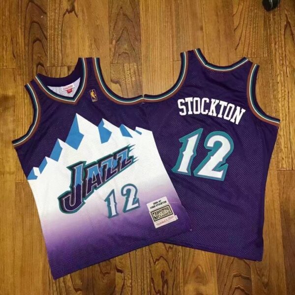 John Stockton Utah Jazz Throwback Jersey - Image 2