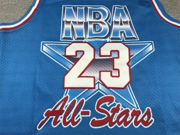 Men's 93 All Star Chicago Bulls Michael Jordan Blue Hardwood Classics Swingman Jersey - Image 3