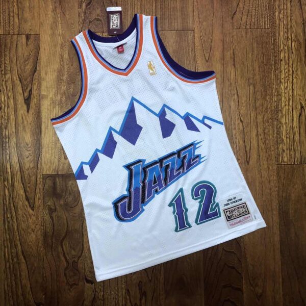 John Stockton Utah Jazz Throwback Jersey - Image 4