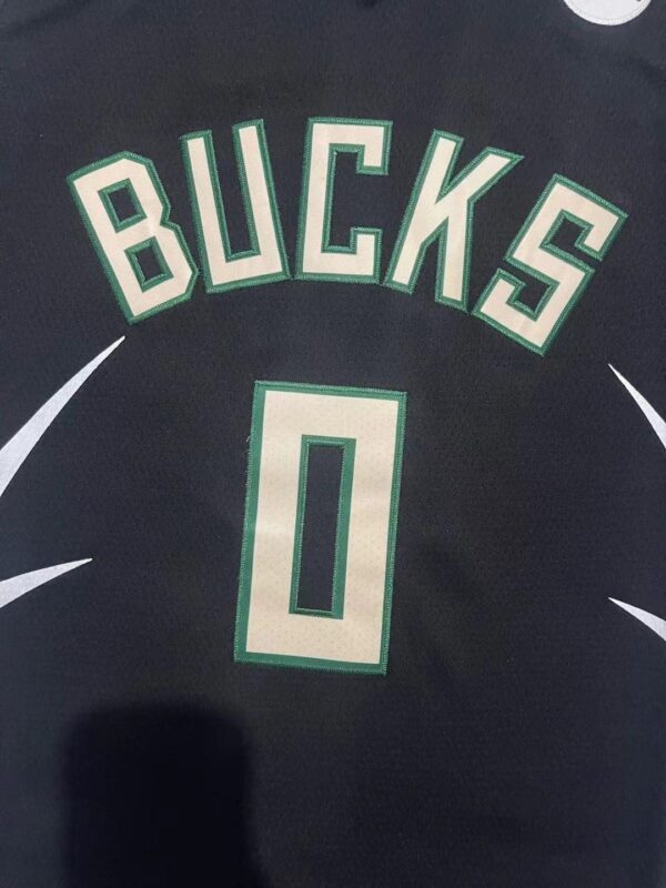 Damian Lillard Milwaukee Bucks Men's Black2023-2024 season Jersey - Image 3