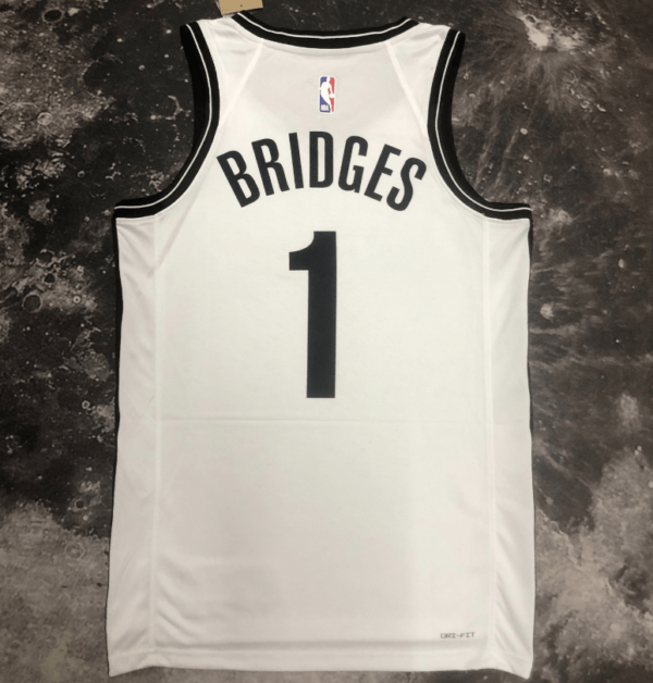 Mikal Bridges Brooklyn Nets Fanatics  #1 White2023-2024 season Jersey - Image 2