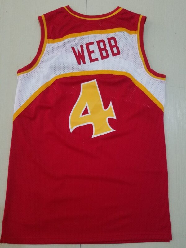Men's Atlanta Hawks Spud Webb Red 1986-87 Hardwood Classics Swingman Jersey - Image 2