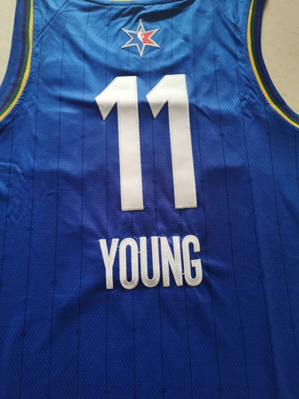Men's Atlanta Hawks Trae Young #11 NBA Blue Swingman Jersey - Image 3