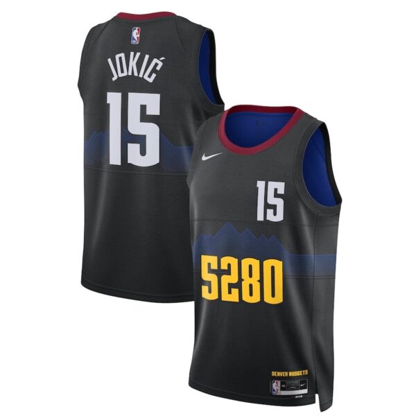 Men's Denver Nuggets Black 2024 Finished Swingman2023-2024 season Jersey City Edition