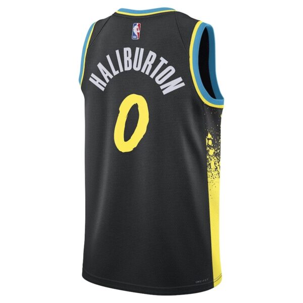 Tyrese Haliburton Indiana Pacers2023-2024 season   Jersey - Black - City Edition - Image 3