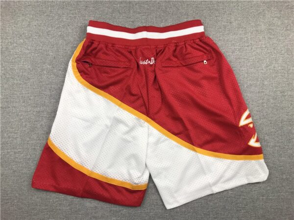 Men's Atlanta Hawks Red/White Basketball Retro Shorts - Image 2