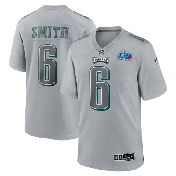 DeVonta Smith Philadelphia Eagles  Super Bowl LVII Patch Atmosphere Fashion Game Jersey - Gray - Image 2
