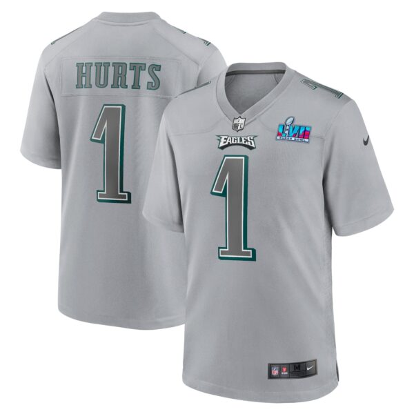 Jalen Hurts Philadelphia Eagles  Youth Super Bowl LVII Patch Atmosphere Fashion Game Jersey - Gray - Image 2