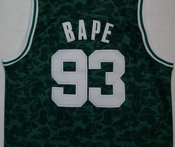 Men's Boston Celtics Bape?x Mitchell #93 NBA Green Player Jersey - Image 4