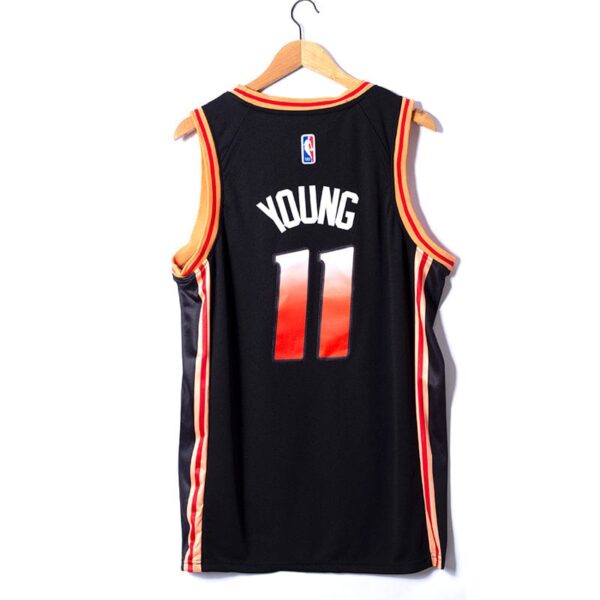 Men's Atlanta Hawks Trae Young #11 Black 2022/23 Swingman Jersey - City Edition - Image 2
