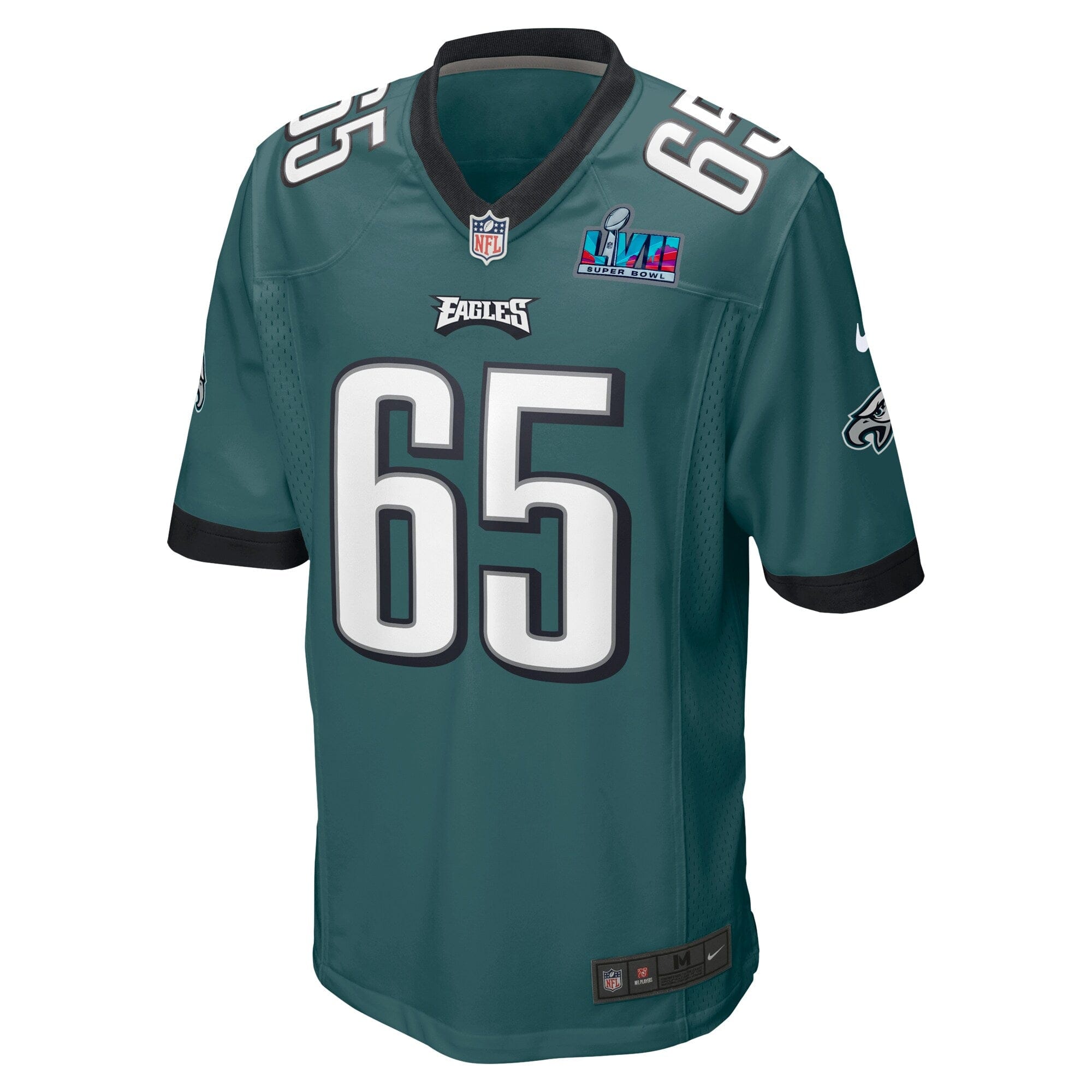 Lane Johnson Philadelphia Eagles Nike Super Bowl LVII Patch Game Jersey - Midnight Green - Image 3