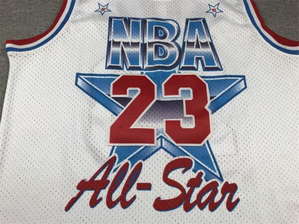 Men's 91 All Star Chicago Bulls Michael Jordan White Hardwood Classics Swingman Jersey - Image 3