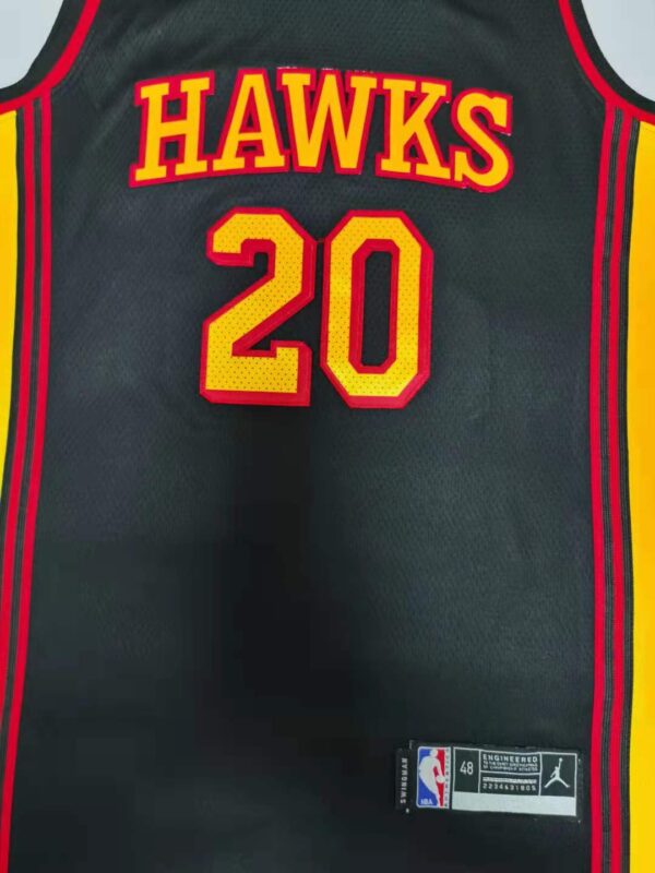 Men's Atlanta Hawks John Collins #20 Black 2020/21 Swingman Jersey - Image 3