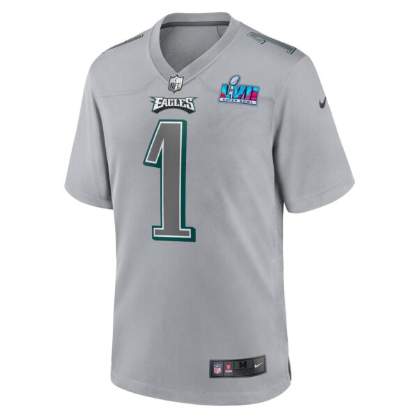 Jalen Hurts Philadelphia Eagles  Youth Super Bowl LVII Patch Atmosphere Fashion Game Jersey - Gray - Image 3