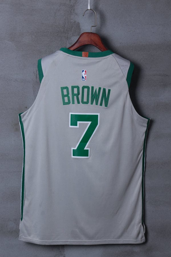 Men's Boston Celtics Jaylen Brown #7 NBA Gray Replica Jersey - Image 2