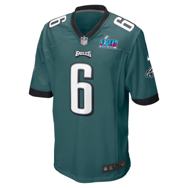 DeVonta Smith Philadelphia Eagles  Super Bowl LVII Patch Game Jersey - Midnight Green - Image 3
