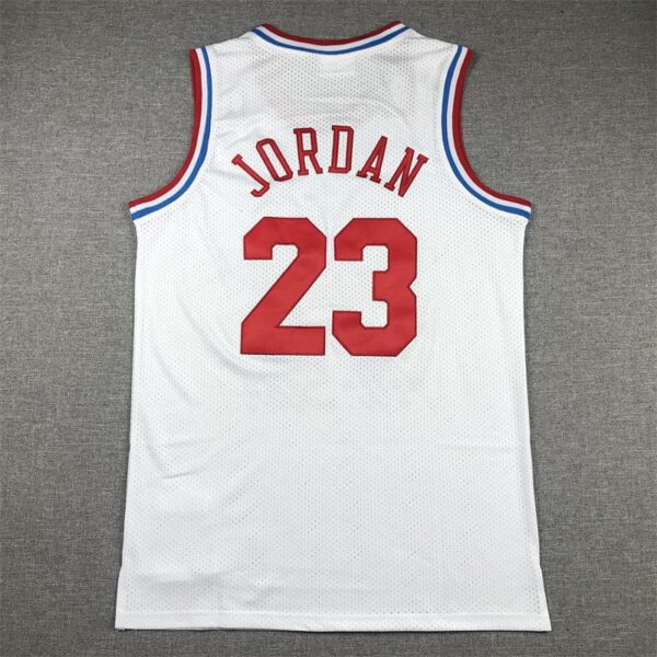 Men's 91 All Star Chicago Bulls Michael Jordan White Hardwood Classics Swingman Jersey - Image 2