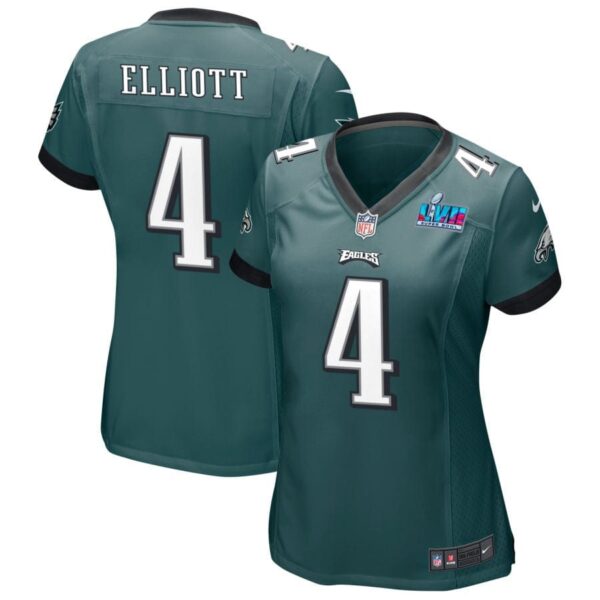 Jake Elliott Philadelphia Eagles  Women's Super Bowl LVII Game Jersey - Midnight Green