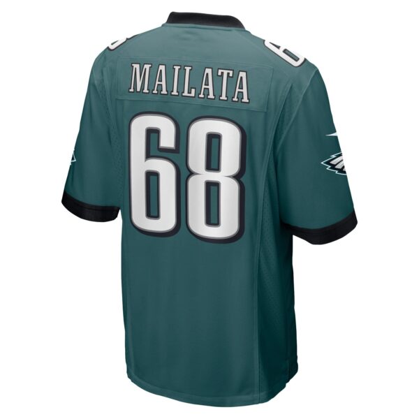 Jordan Mailata Philadelphia Eagles Super Bowl LVII Patch Game Jersey - Midnight Green - Image 4