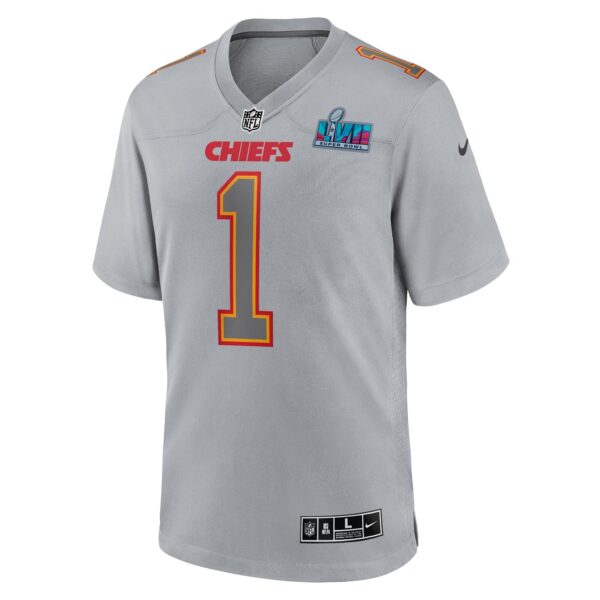 Jerick McKinnon Kansas City Chiefs  Super Bowl LVII Patch Atmosphere Fashion Game Jersey - Gray - Image 3