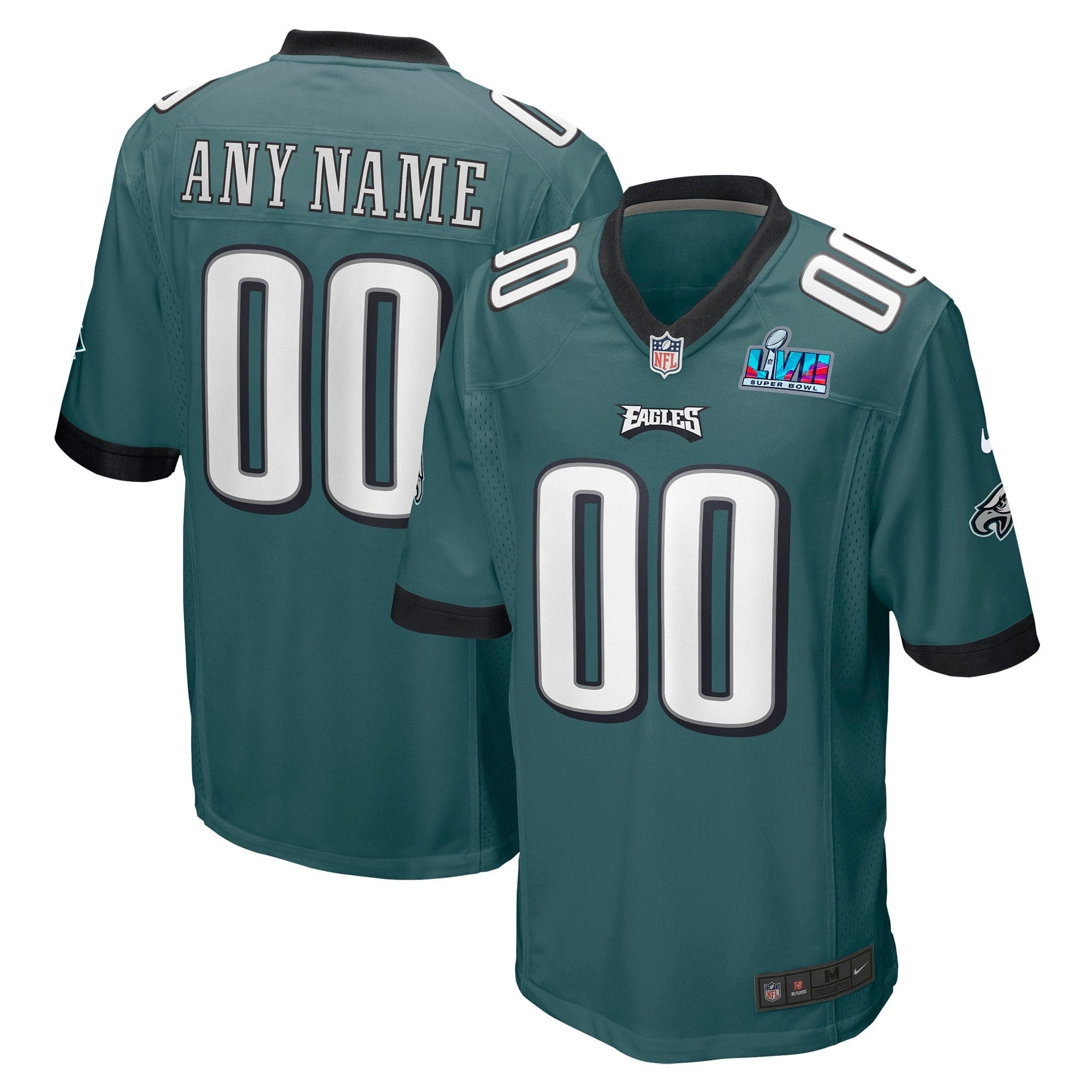 Philadelphia Eagles Nike Super Bowl LVII Game Custom Jersey - Midnight Green - Image 2