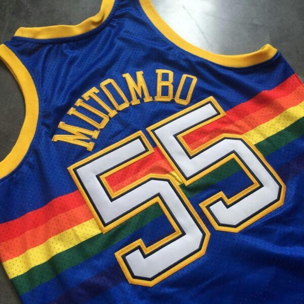 Dikembe Mutombo Denver Nuggets Throwback Jersey - Image 4