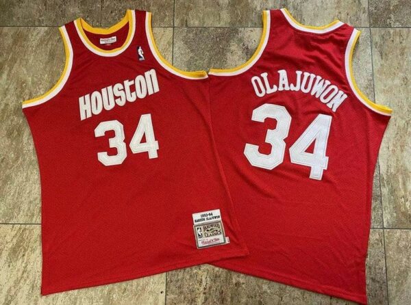 Hakeem Olajuwon Houston Rockets Throwback Jersey - Image 2