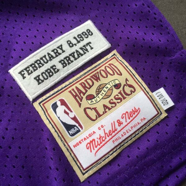 Kobe Bryant #8 Los Angeles Lakers Purple Throwback Jersey - Image 3
