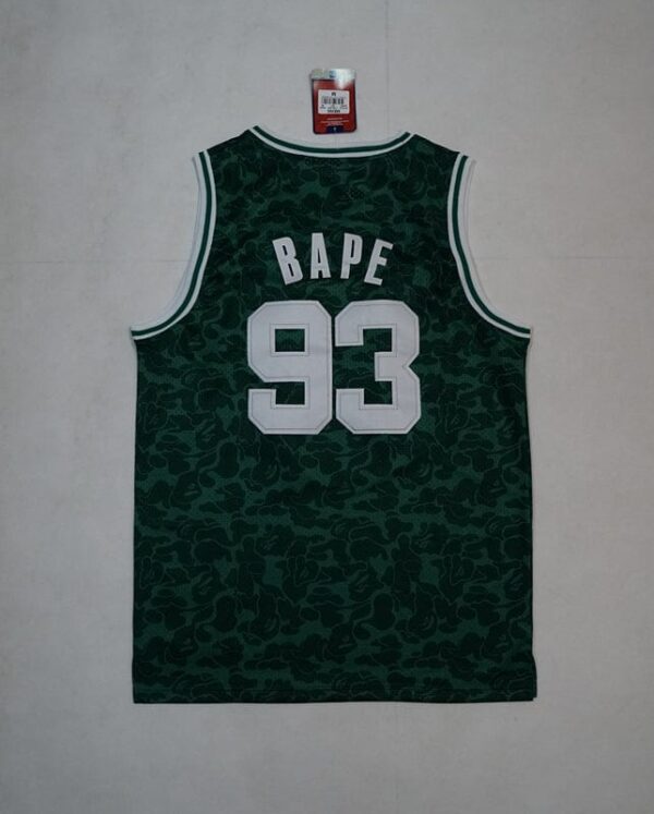 Men's Boston Celtics Bape?x Mitchell #93 NBA Green Player Jersey - Image 3