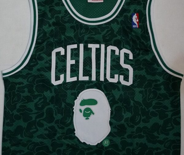Men's Boston Celtics Bape?x Mitchell #93 NBA Green Player Jersey - Image 5