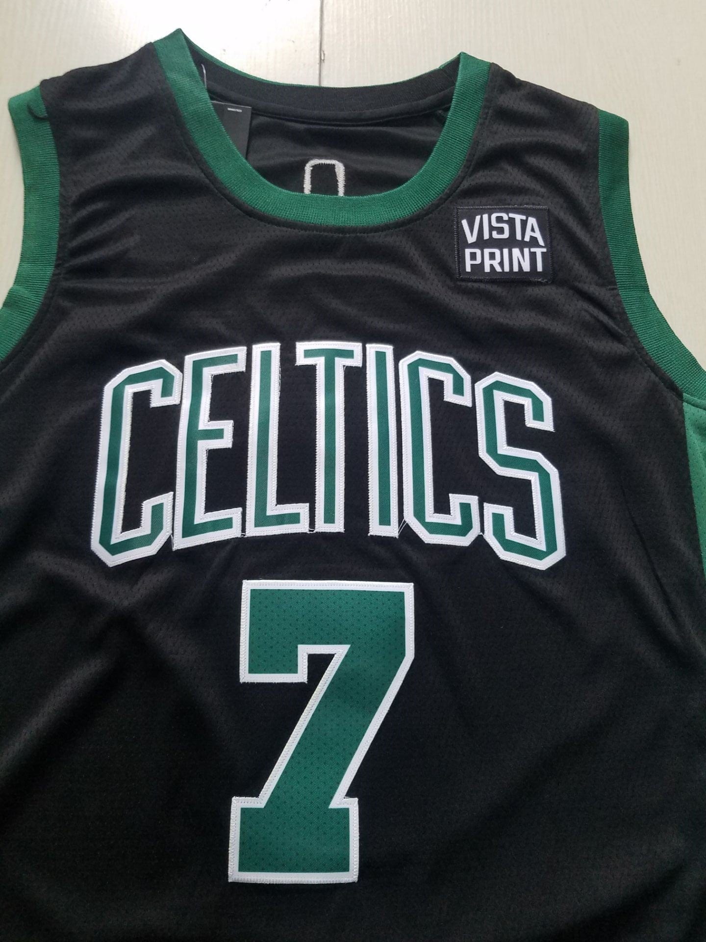 Men's Boston Celtics Jaylen Brown #7 NBA Black Replica Jersey - Image 4