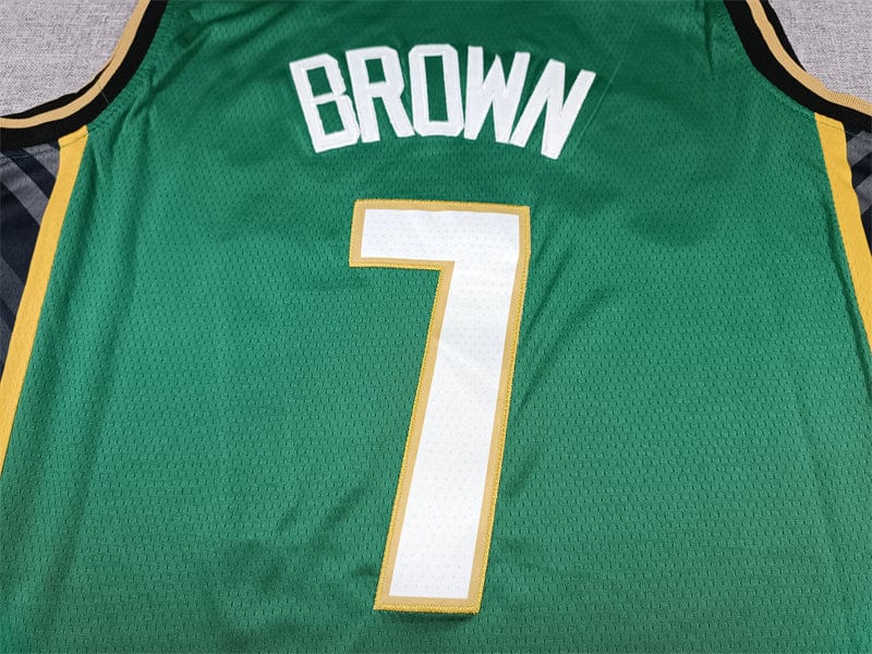 Men's Boston Celtics Jaylen Brown #7 Green 2022/23 Swingman Jersey - City Edition - Image 4