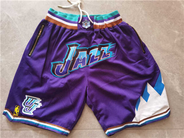 Utah Jazz Throwback Basketball Shorts - Image 2