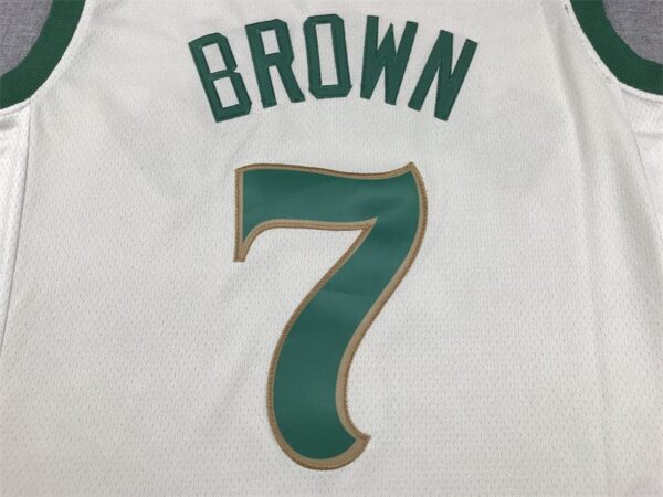 Men's Boston Celtics Jaylen Brown #7 White 2023/24 Swingman Jersey - City Edition - Image 4