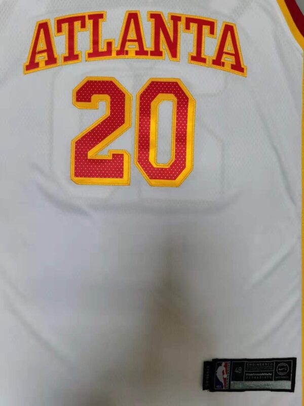 Men's Atlanta Hawks John Collins #20 White 2020/21 Fast Break Player Jersey - Image 4