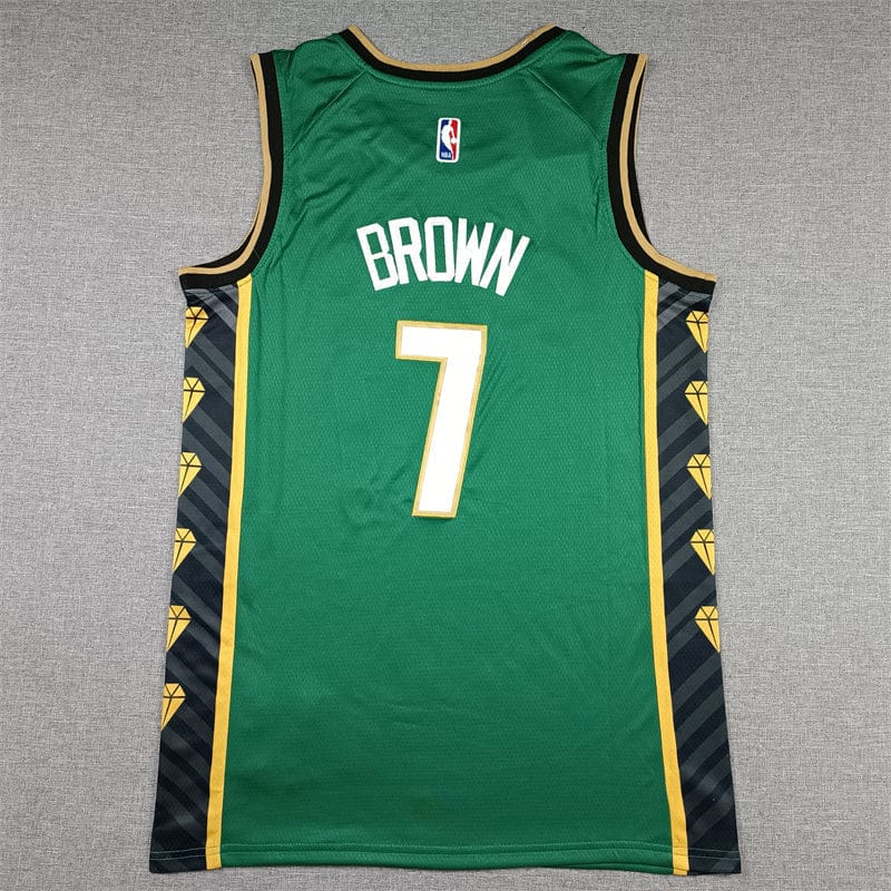 Men's Boston Celtics Jaylen Brown #7 Green 2022/23 Swingman Jersey - City Edition - Image 2