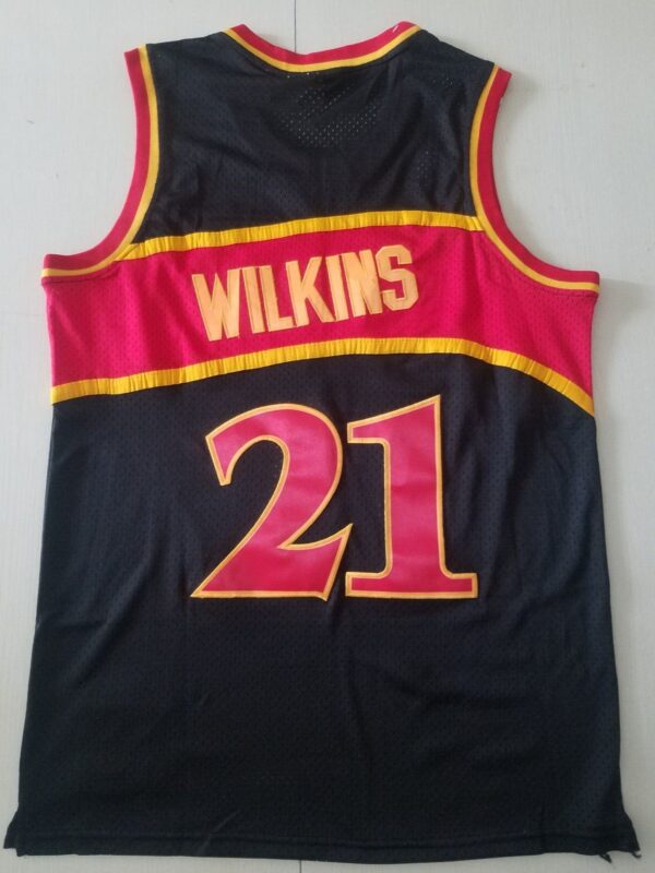 Men's Atlanta Hawks Dominique Wilkins 1986-87 Black Hardwood Classics Swingman Jersey - Image 2
