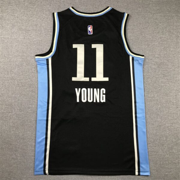 Men's Atlanta Hawks Trae Young #11 Black 2023/24 Swingman Jersey - City Edition - Image 2