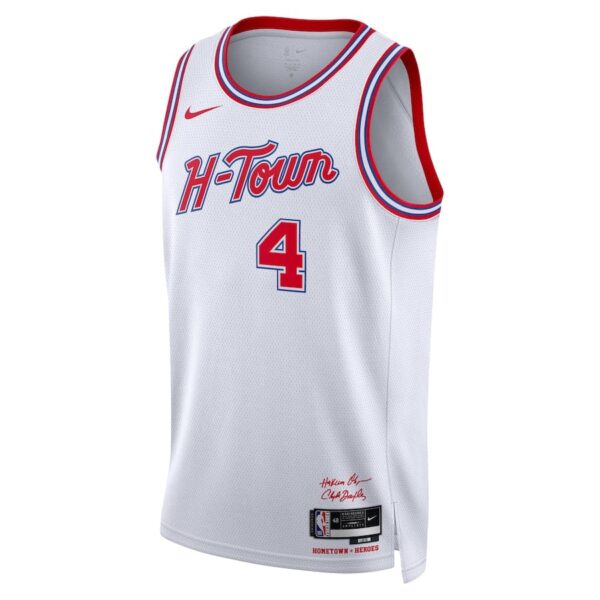 Men's 2023-24 City Edition Houston Rockets Jalen Green #4 White 2023-2024 season Jersey - Image 2