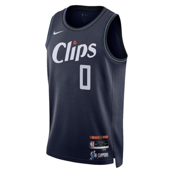 Russell Westbrook 0 LA Clippers  City Edition  2023-2024 seasonJersey - Navy - Image 2