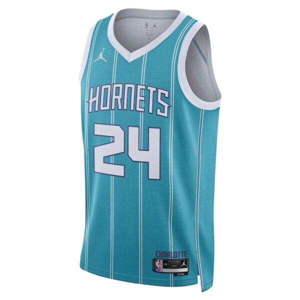 Men's Brandon Miller Teal Charlotte Hornets 2023-2024 season Jersey - Image 2